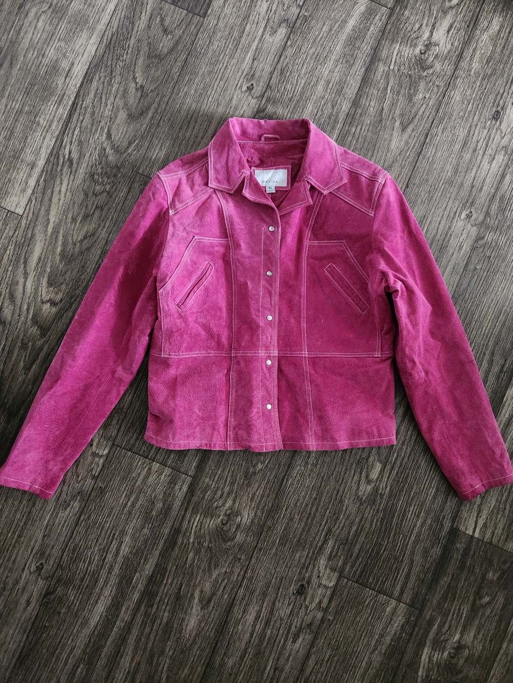 Wilson's Leather Maxima Magenta Pink Suede Leather Jacket Size XL